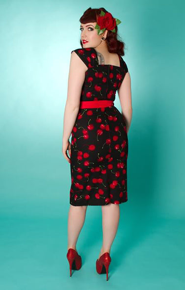 Miss Fortune - Lady Luck Wiggle Dress - Black Cherry Fearbox Miss Fortune - Lady Luck Wiggle Dress - Black Cherry Fearbox
